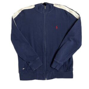 Ralph Lauren Navy Blue Embroidered Pony Full Zip Sweatshirt Adult Size L